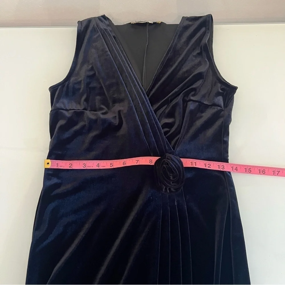 CARTISE Velvet Maxi Dress Sleeveless Draped Formal Evening Cocktail Gown Black - Picture 12 of 16